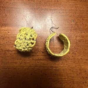 Yellow hoop earrings